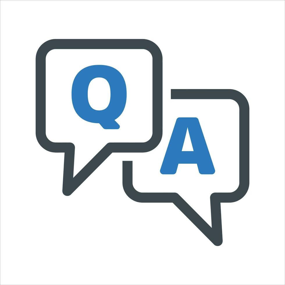 Question and answer icon. Vector and glyph