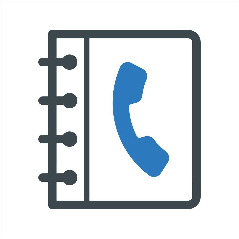 Phone book icon. Vector and glyph
