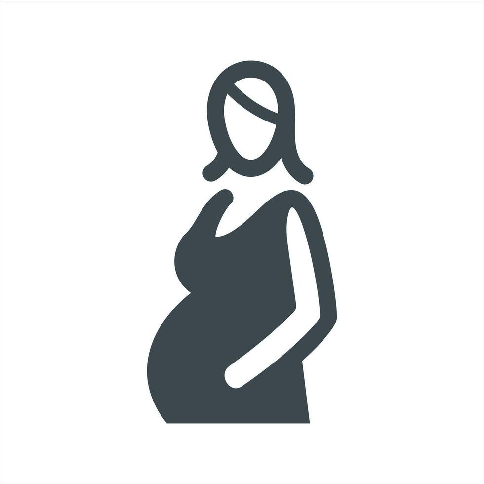 Pregnancy icon. Vector and glyph