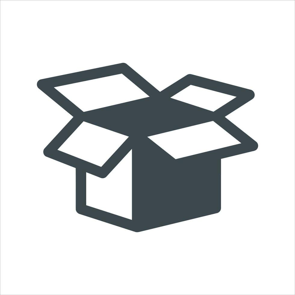 Open box icon. Vector and glyph