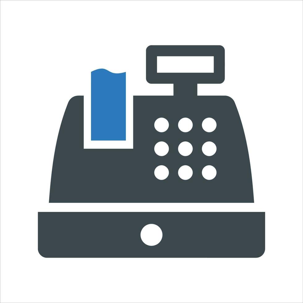Cash Register Icon. Vector And Glyph