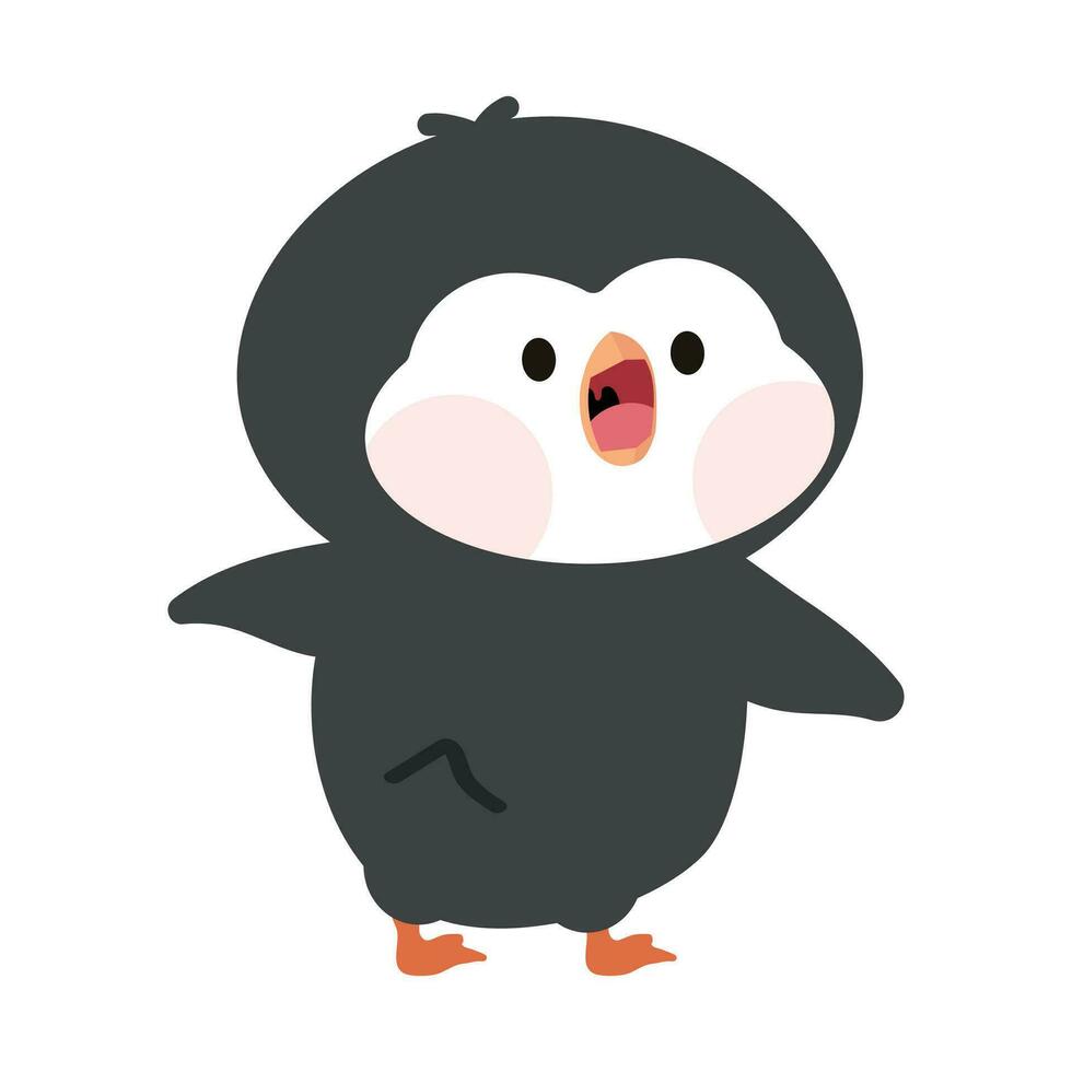 linda animal bebé pingüino dibujos animados vector