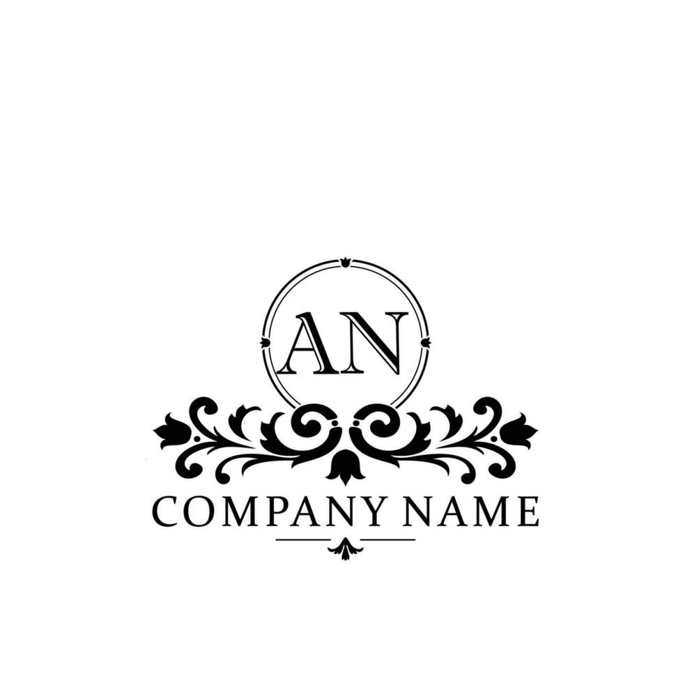 Initial letter AN simple and elegant monogram design template logo vector