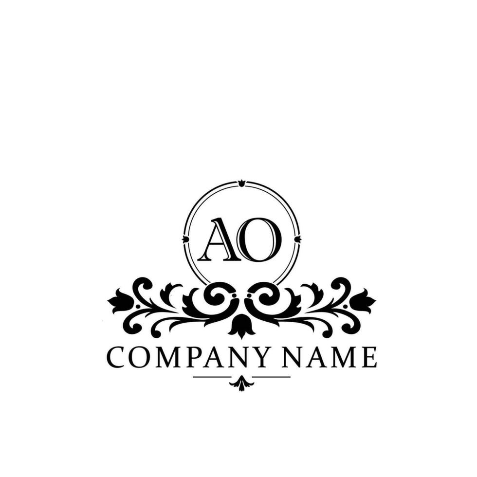 Initial letter AO simple and elegant monogram design template logo vector