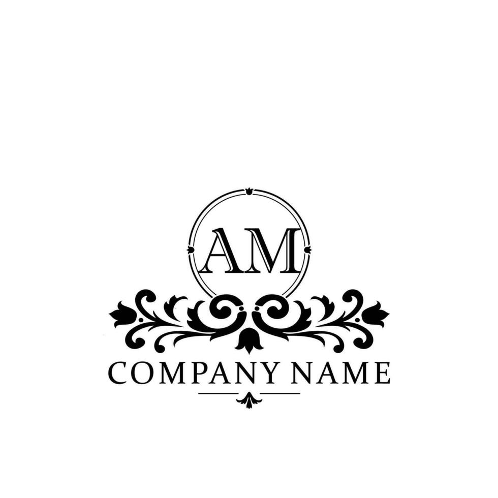 Initial letter AM simple and elegant monogram design template logo vector