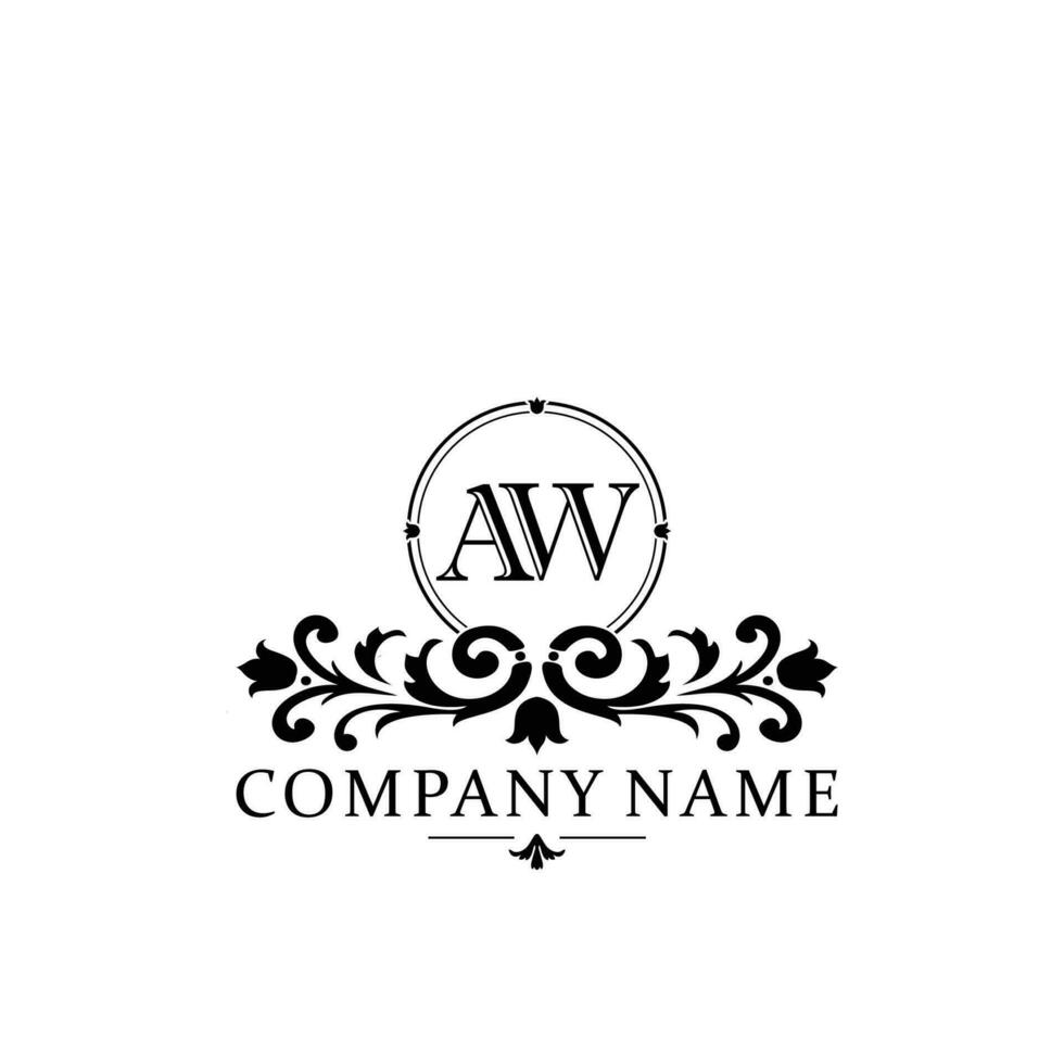 Initial letter AW simple and elegant monogram design template logo vector