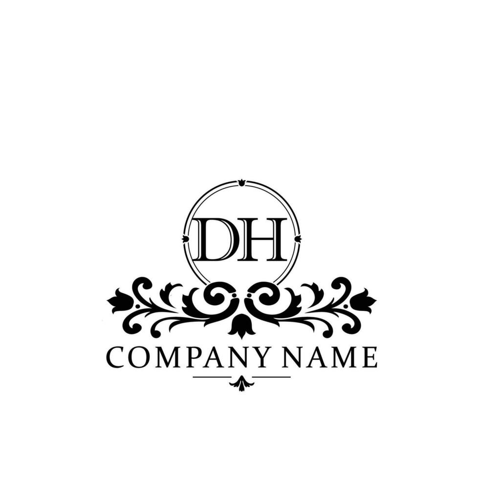 Initial letter DH simple and elegant monogram design template logo vector