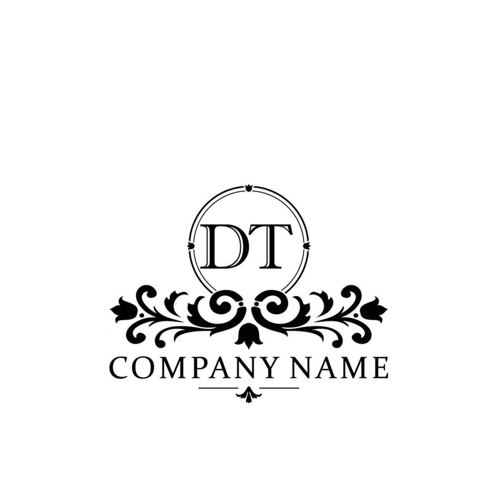 Initial letter DT simple and elegant monogram design template logo vector