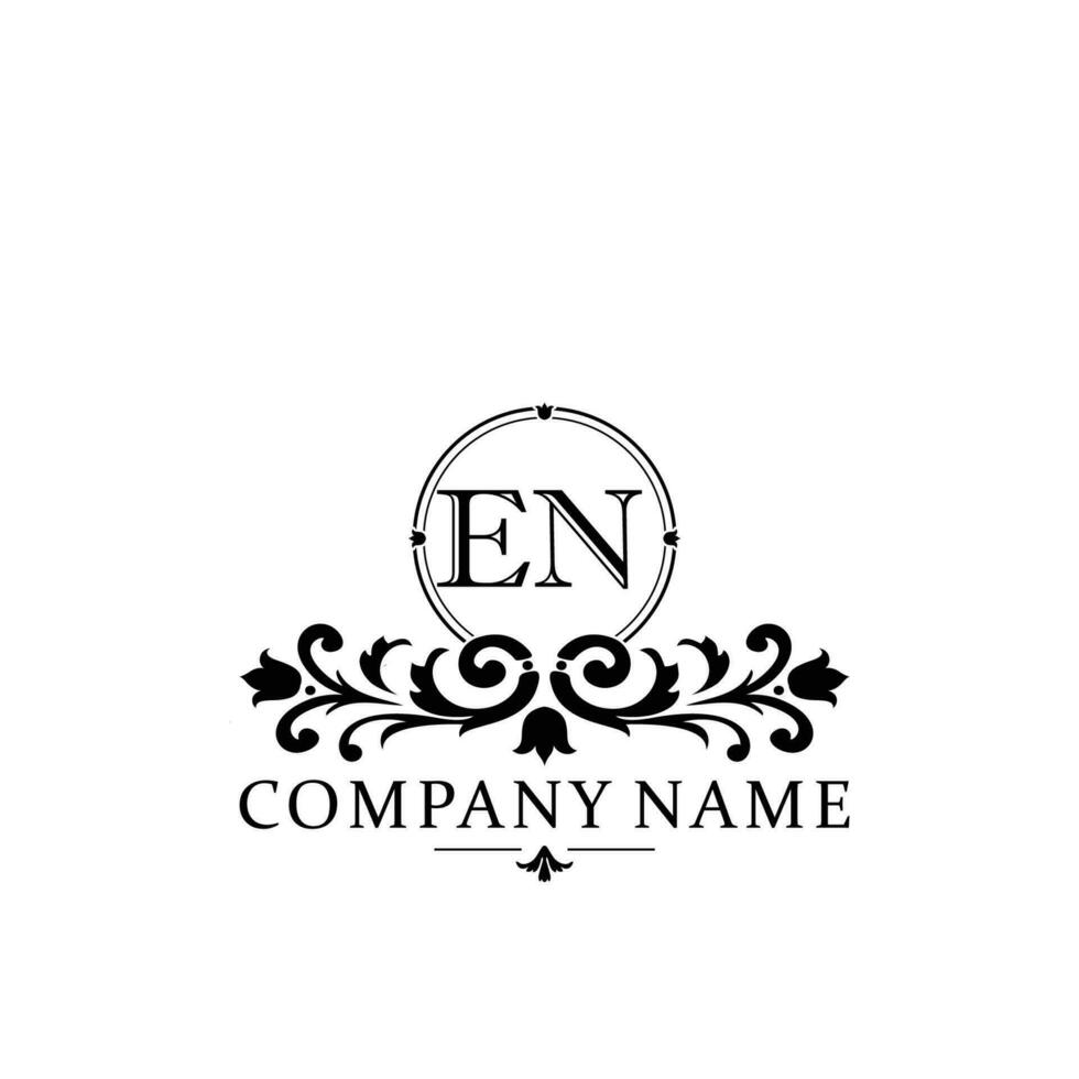 Initial letter EN simple and elegant monogram design template logo vector