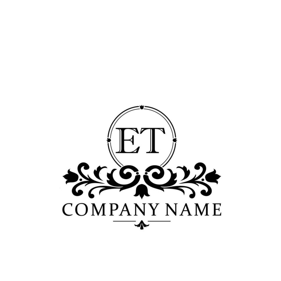 Initial letter ET simple and elegant monogram design template logo vector