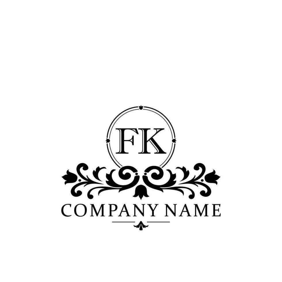 Initial letter FK simple and elegant monogram design template logo vector