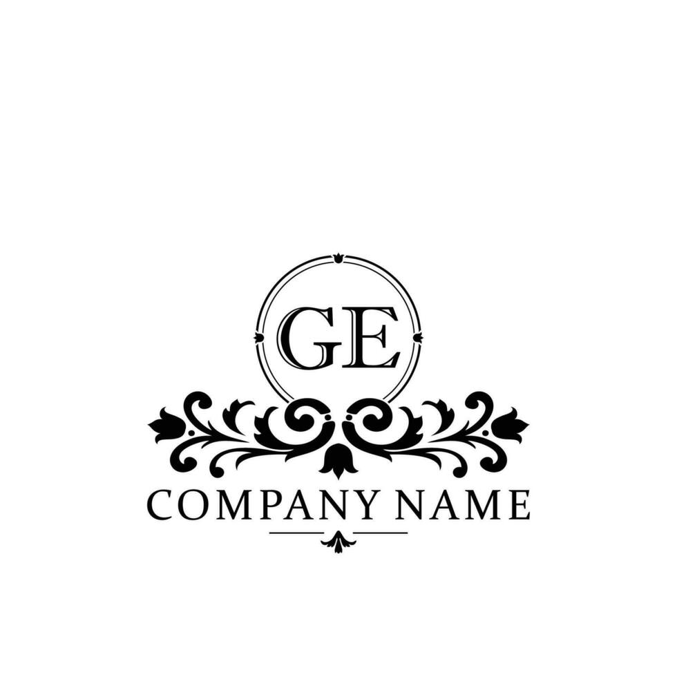 Initial letter GE simple and elegant monogram design template logo vector