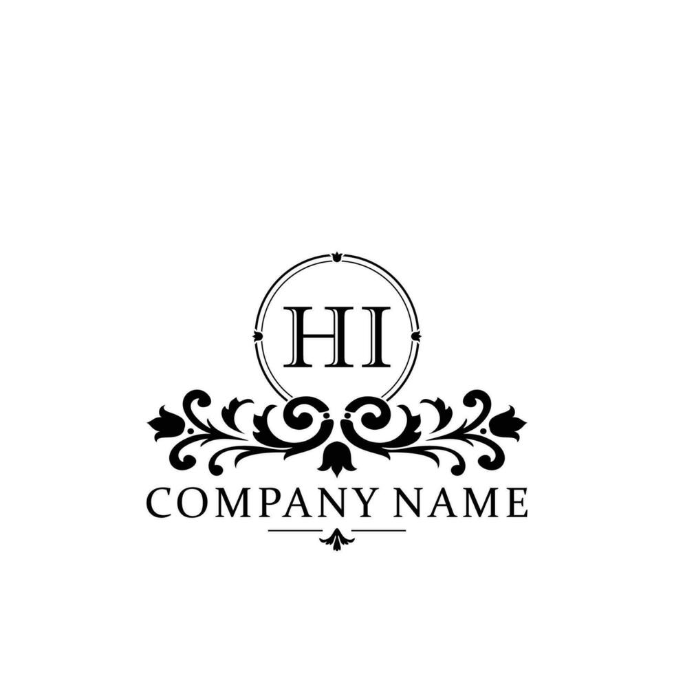 Initial letter HI simple and elegant monogram design template logo vector