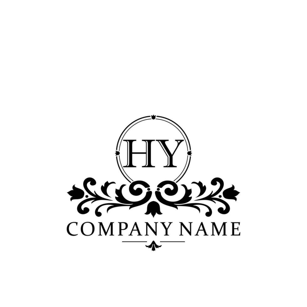 Initial letter HY simple and elegant monogram design template logo vector