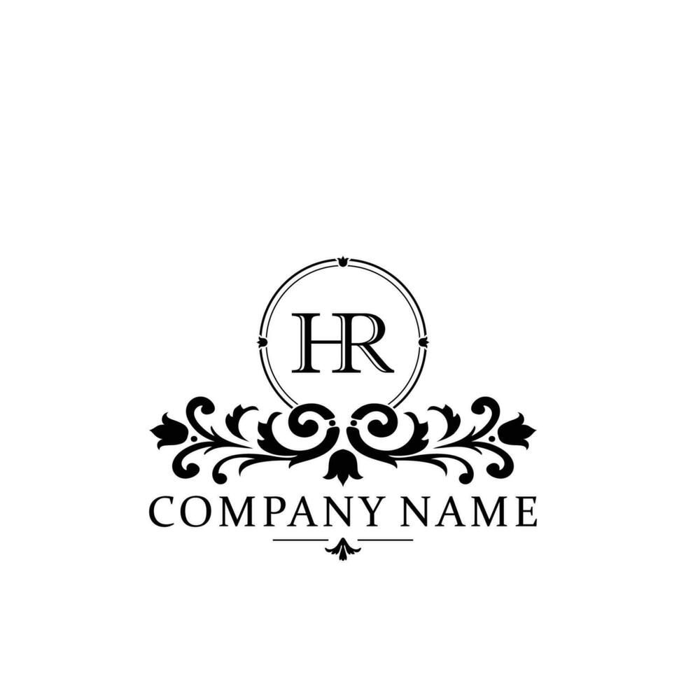 Initial letter HR simple and elegant monogram design template logo vector