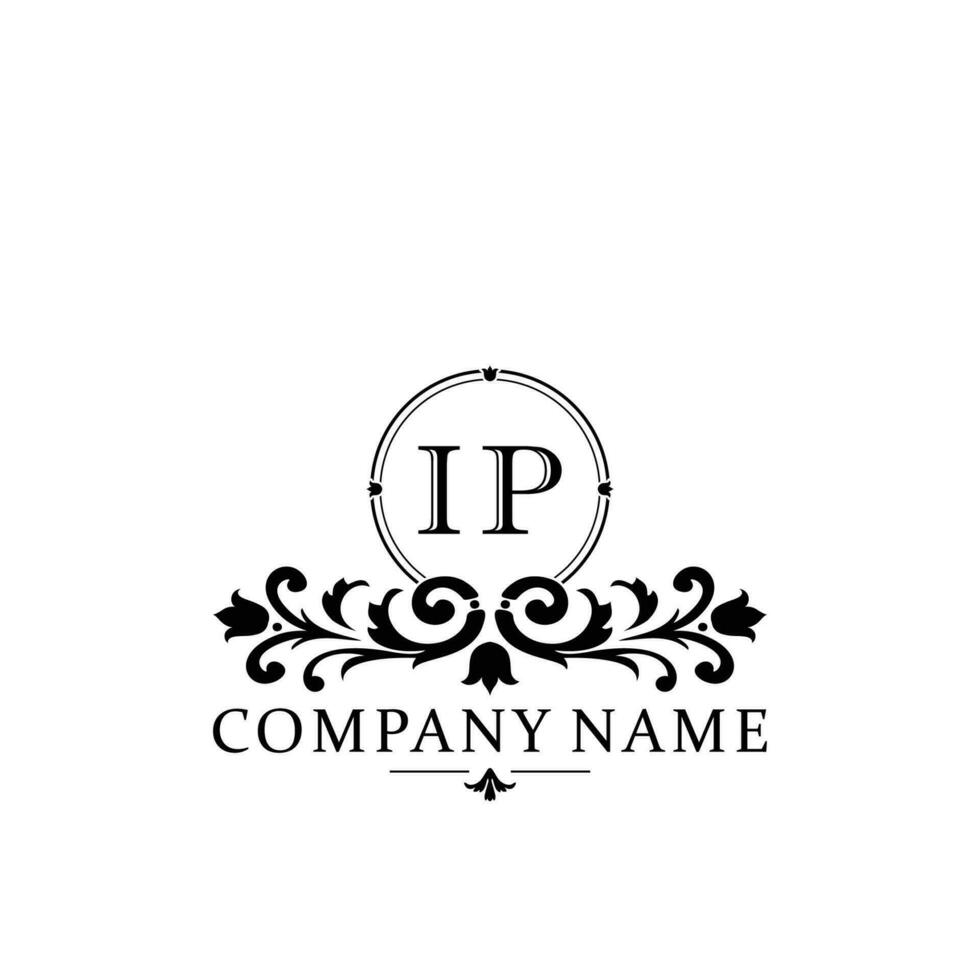 Initial letter IP simple and elegant monogram design template logo vector