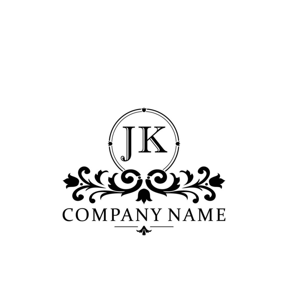 Initial letter JK simple and elegant monogram design template logo vector