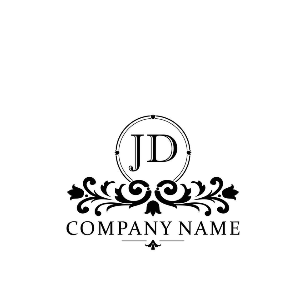 Initial letter JD simple and elegant monogram design template logo vector