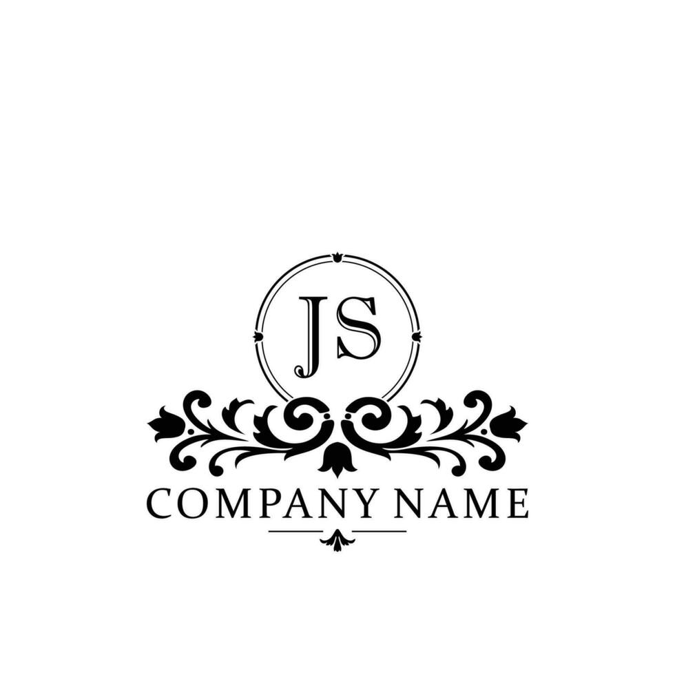 Initial letter JS simple and elegant monogram design template logo vector