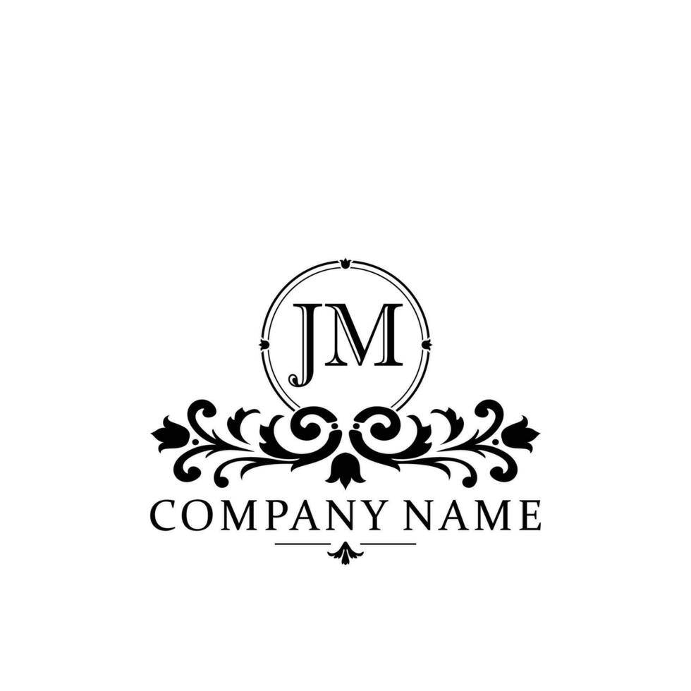 Initial letter JM simple and elegant monogram design template logo vector