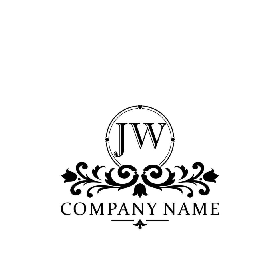 Initial letter JW simple and elegant monogram design template logo vector