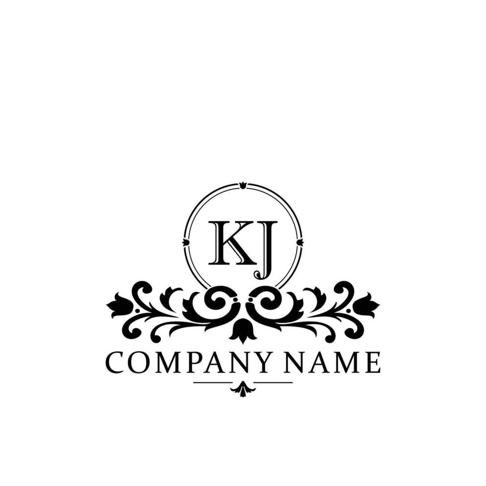 Initial letter KJ simple and elegant monogram design template logo vector