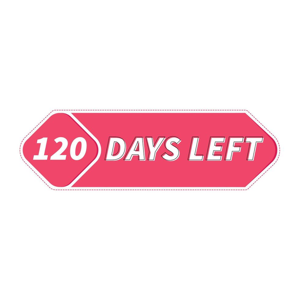 120 Days Left banner, countdown timer 26455144 Vector Art at Vecteezy