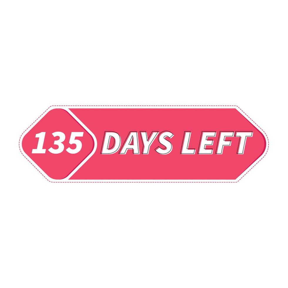 135 Days Left banner, countdown timer 26455195 Vector Art at Vecteezy