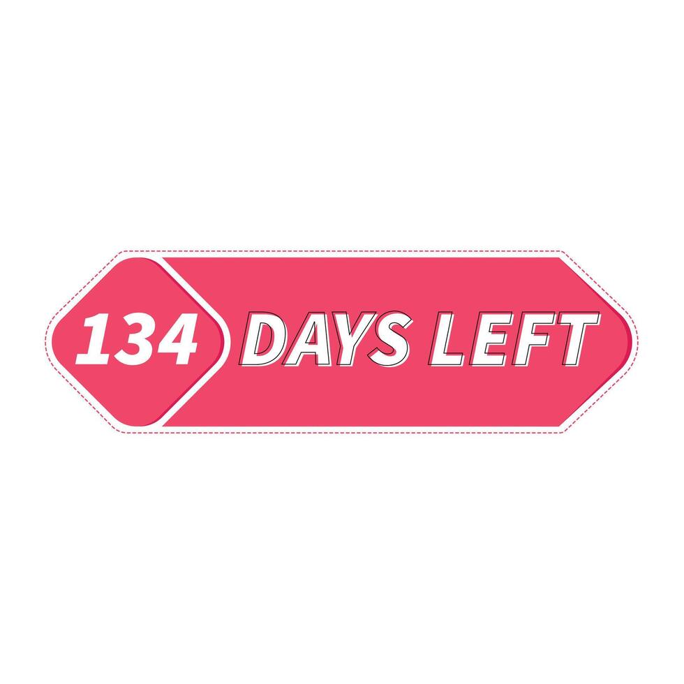 134 Days Left banner, countdown timer 26455196 Vector Art at Vecteezy