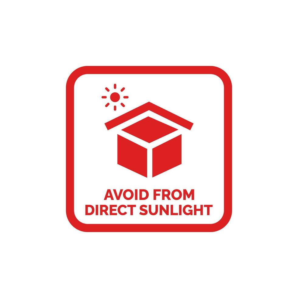 Avoid from direct sunlight packaging mark icon symbol vector