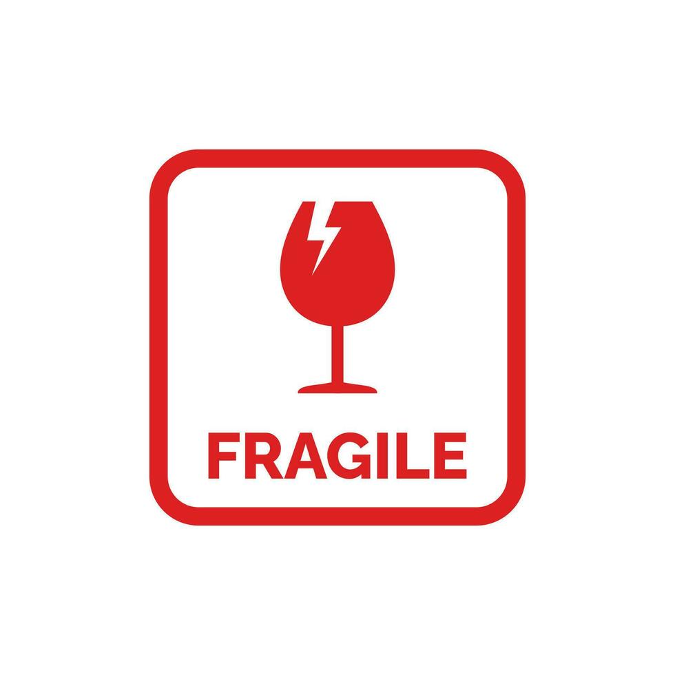 Fragile packaging mark icon symbol vector