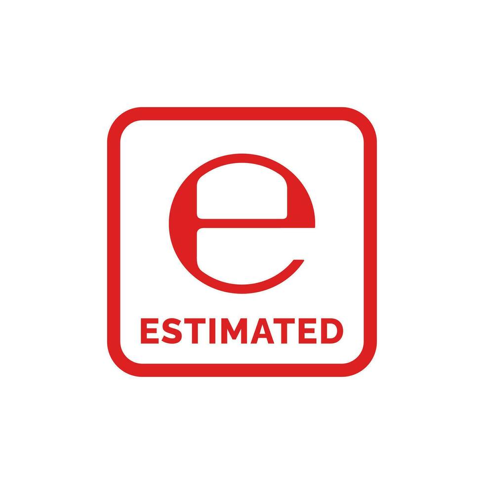 Estimated packaging mark icon symbol vector