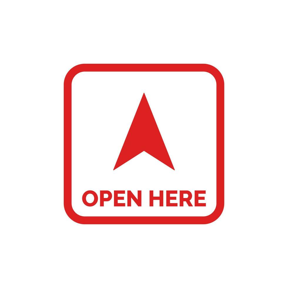 Open here packaging mark icon symbol vector