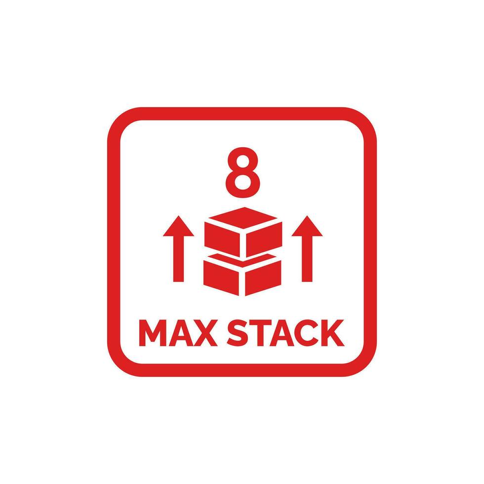 Max stack packaging mark icon symbol vector