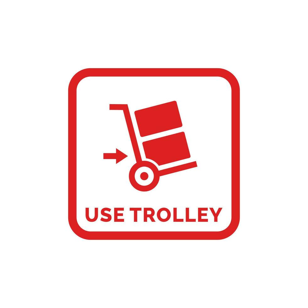 Use trolley packaging mark icon symbol vector