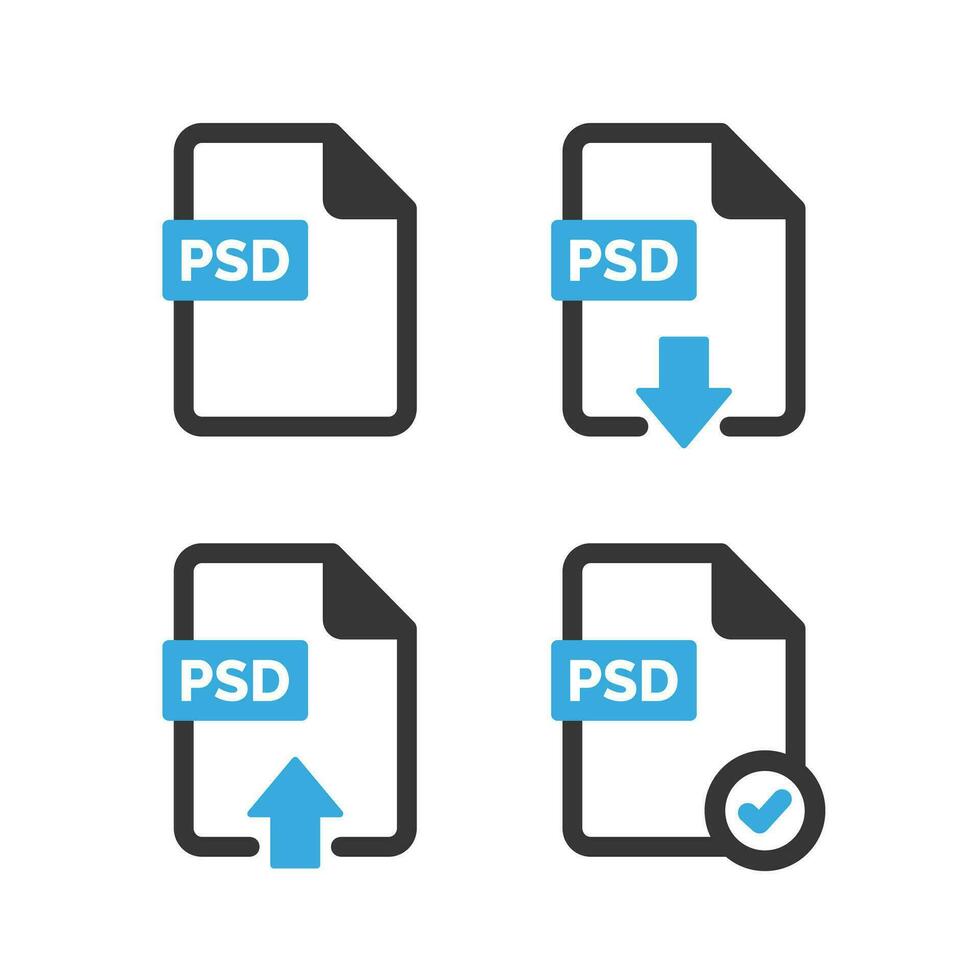 PSD file icon isolated on white background vector