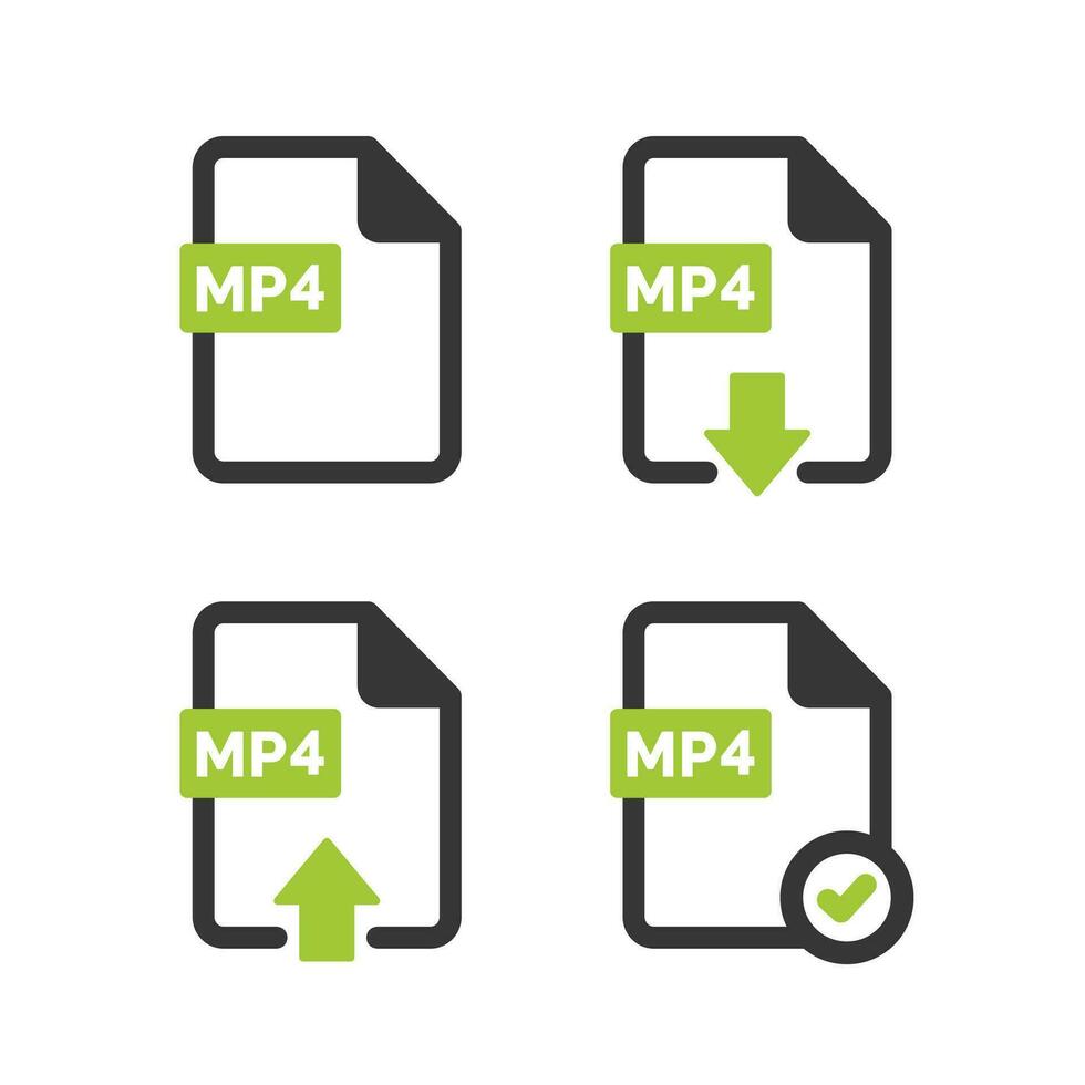 mp4 archivo icono aislado en blanco antecedentes vector