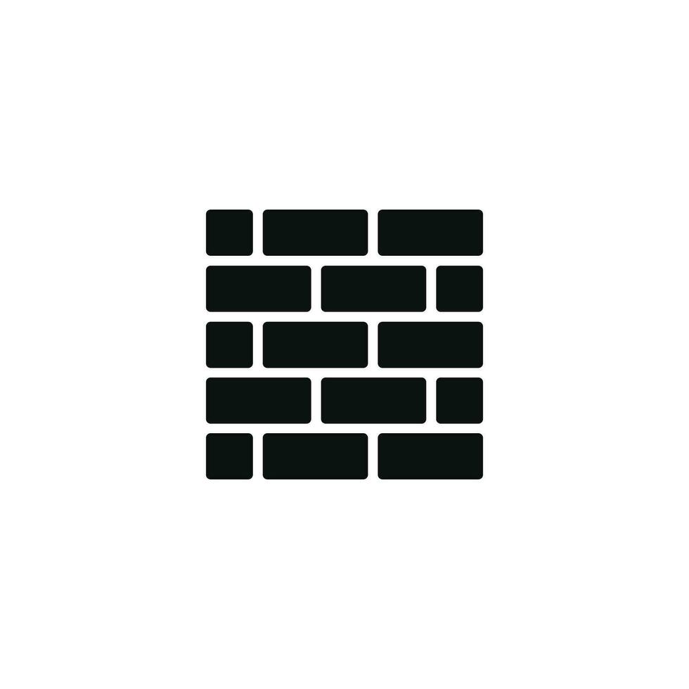 Brick wall icon isolated on white background vector