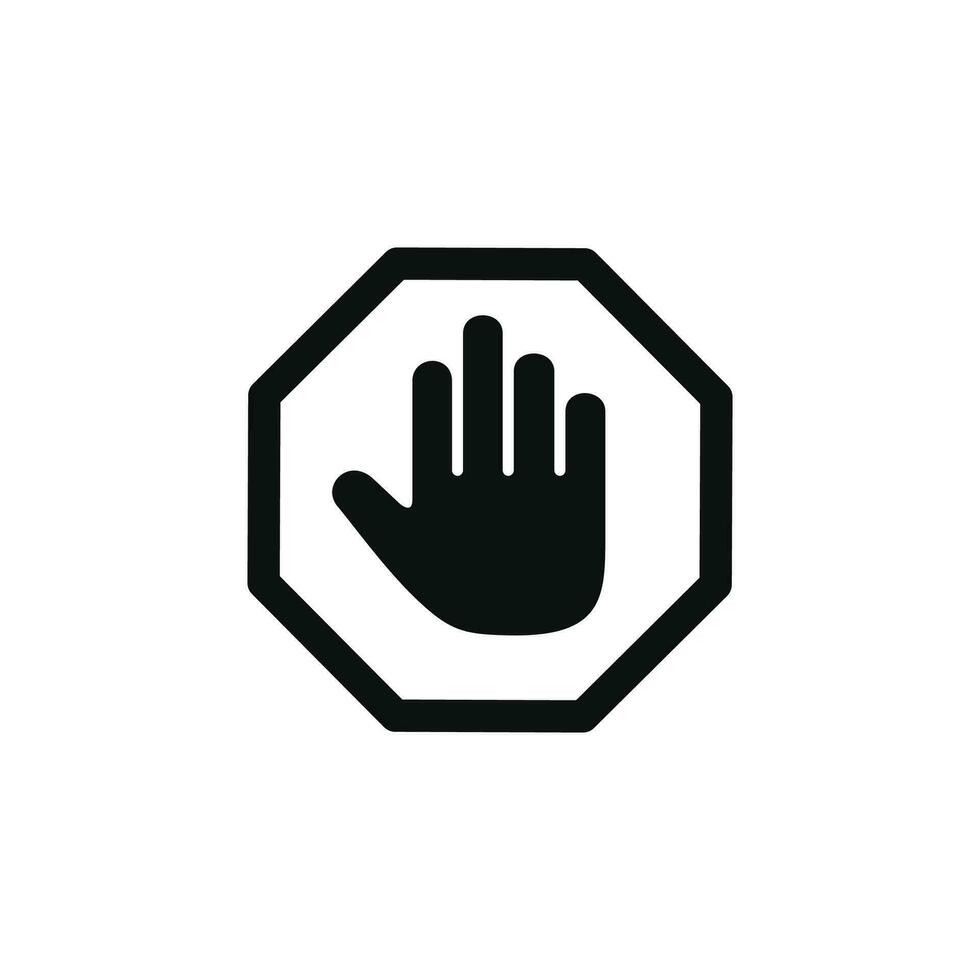 Stop icon isolated on white background vector