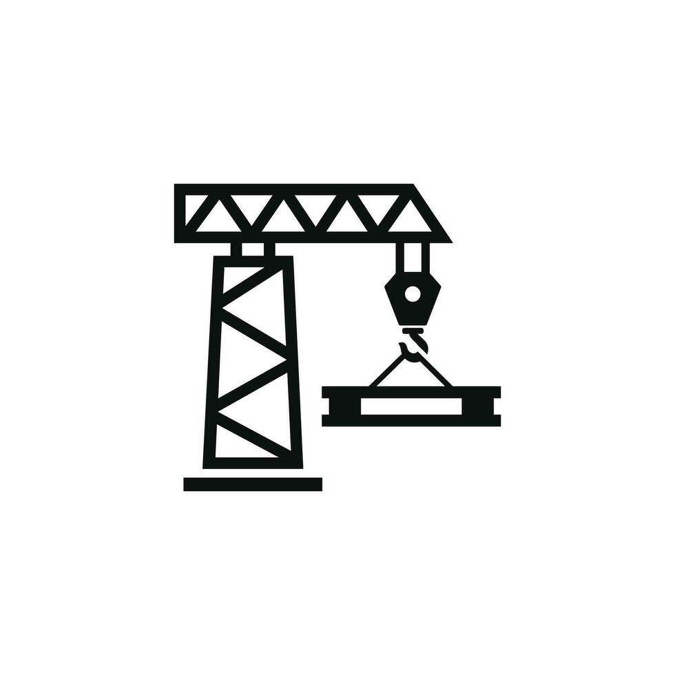 Tower crane icon isolated on white background vector