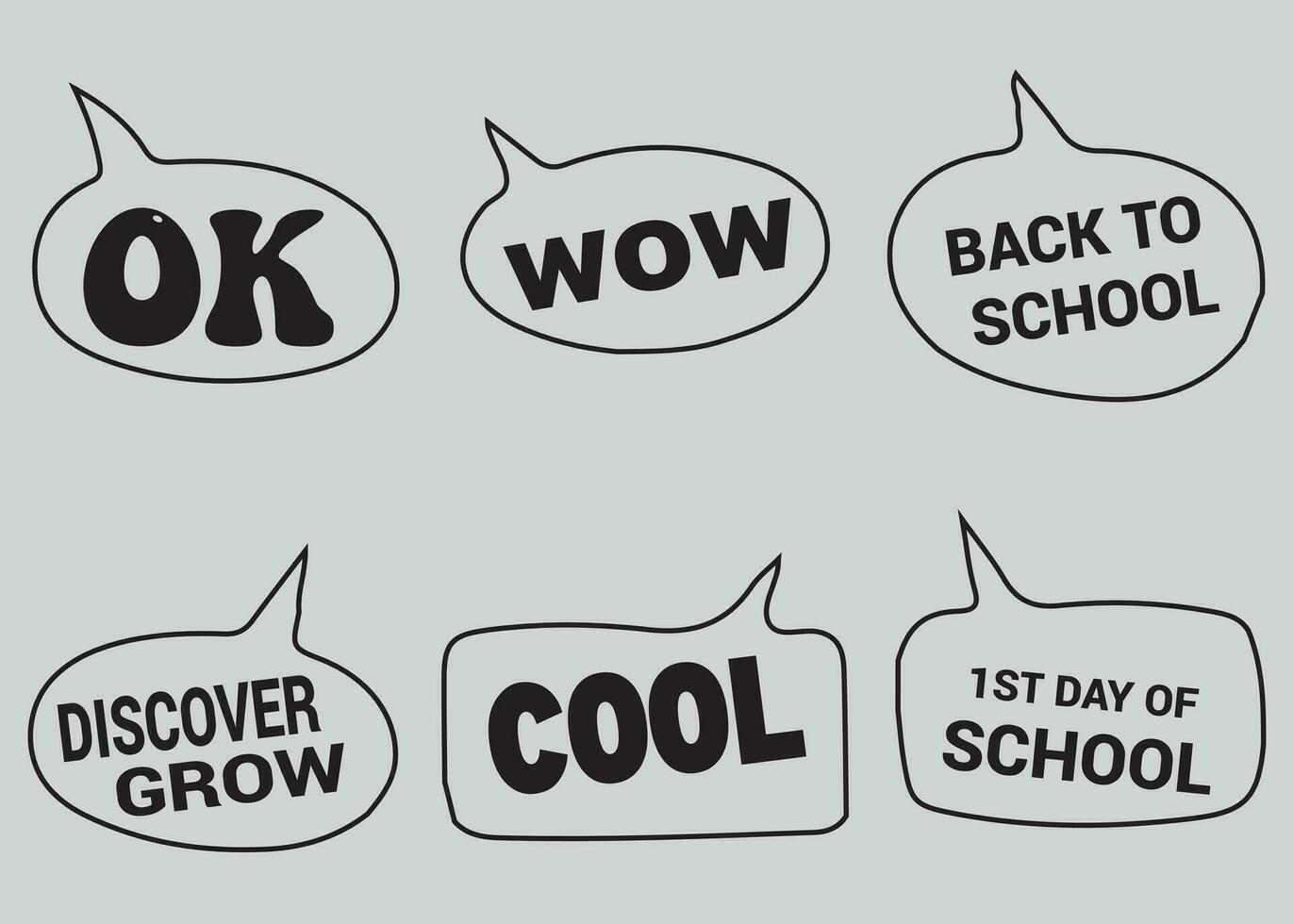 Back to School in comic speech bubbles, pop art style. Education concept. Comic dialog cloud, space cartoon. Set memphis school comic bubble halftone dot. Creative idea conversation explosion balloon vector