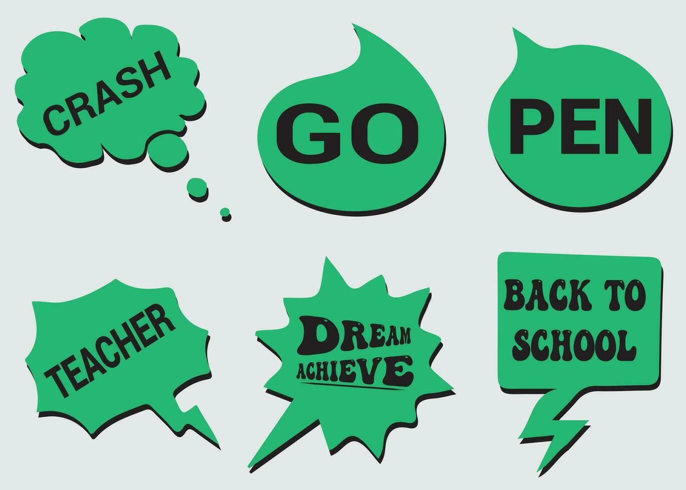 Back to School in comic speech bubbles, pop art style. Education concept. Comic dialog cloud, space cartoon. Set memphis school comic bubble halftone dot. Creative idea conversation explosion balloon vector