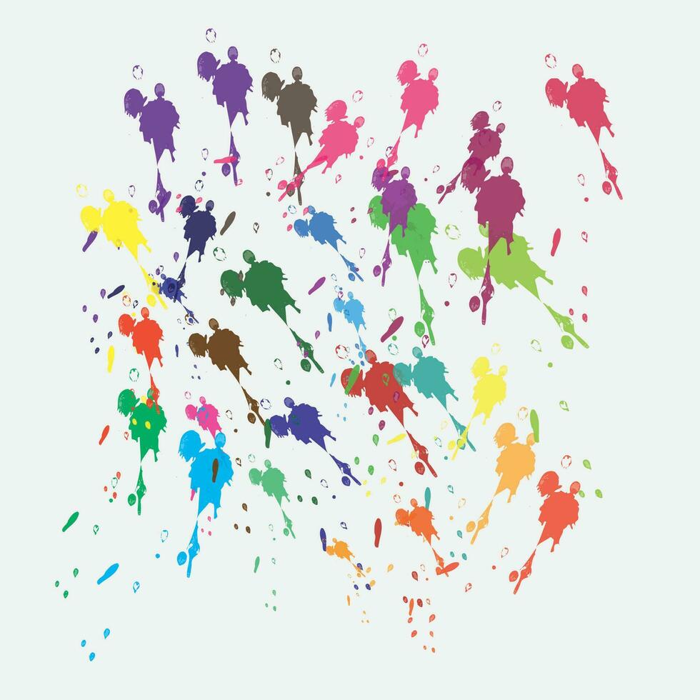 Abstract watercolor on white and black background. The color splashing on the paper. It is a hand drawn.Print vector