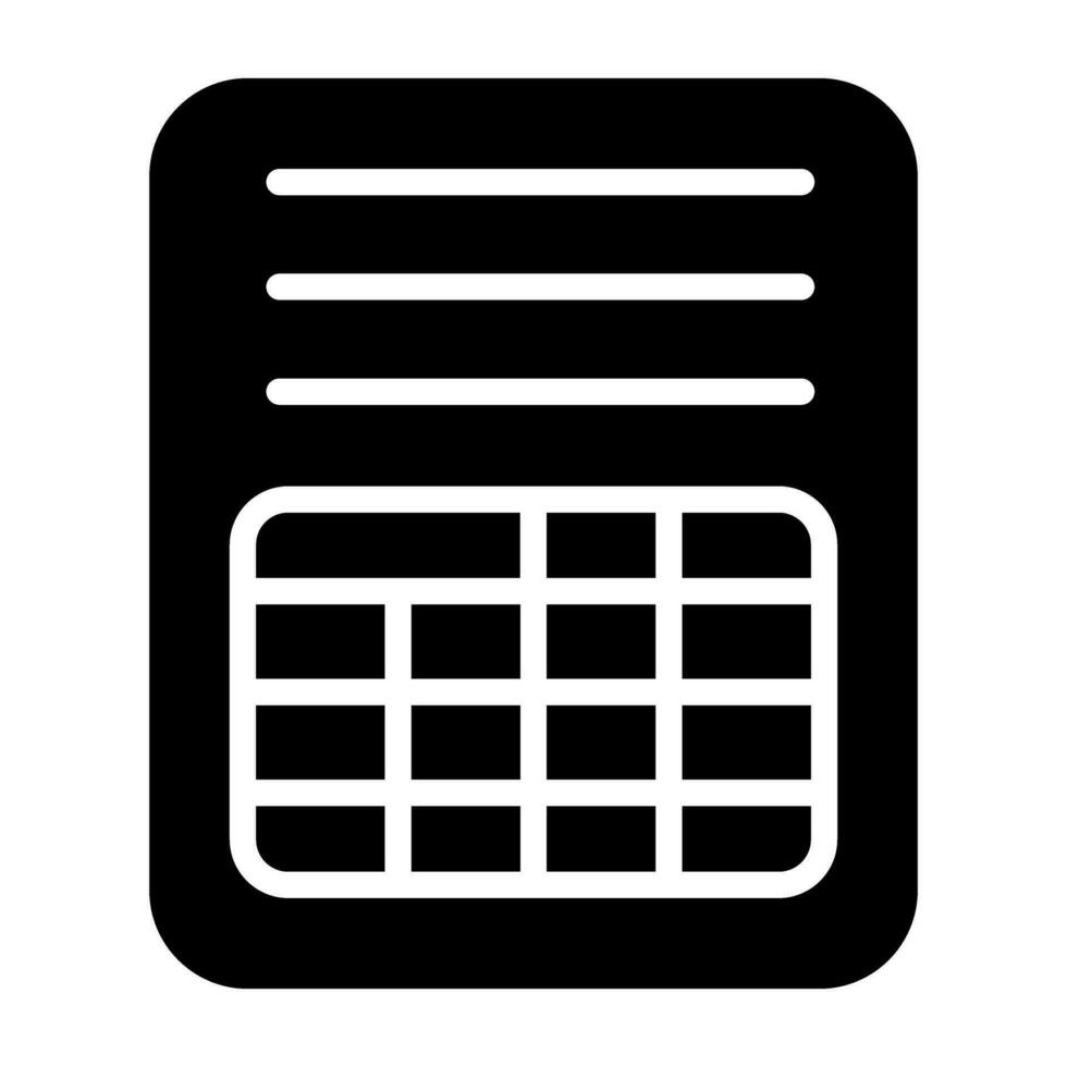 Spreadsheet Vector Icon