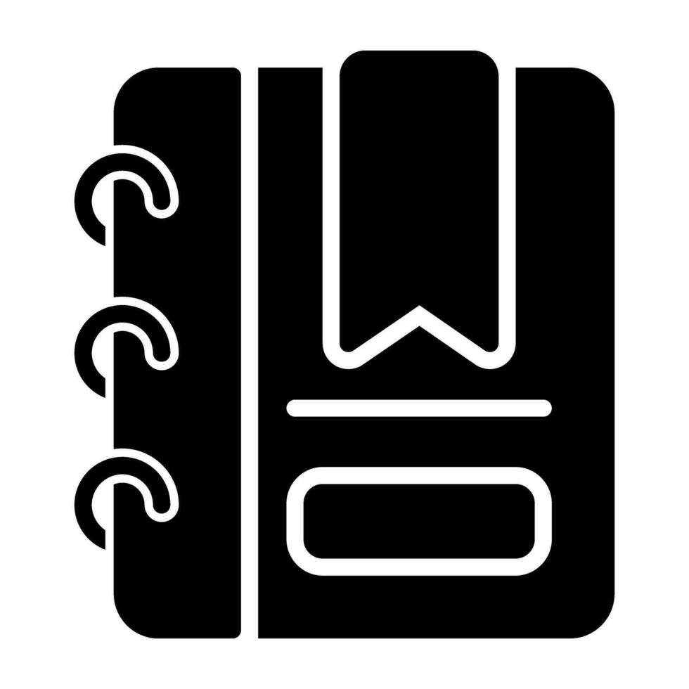 Writing pad with bookmark Vector Icon
