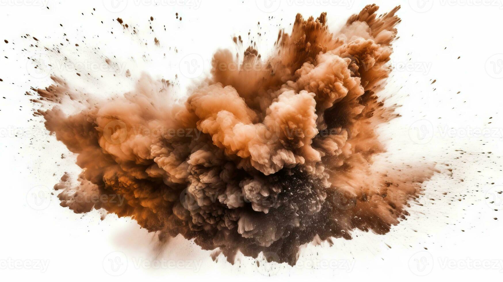 dust explosion on white background photo