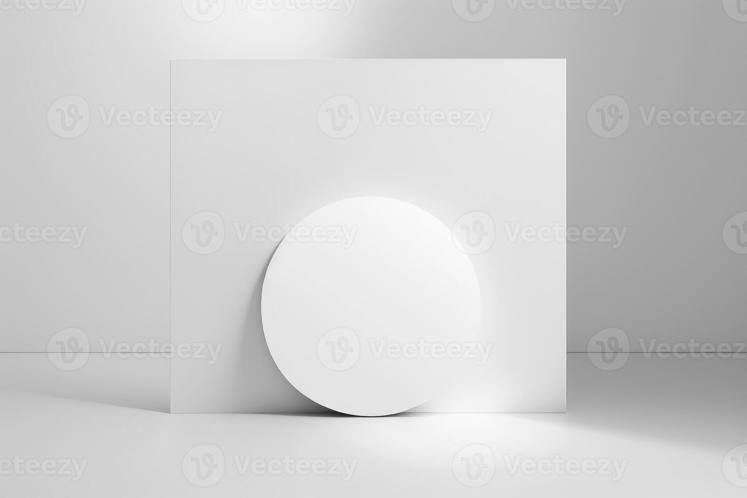 An empty white box with shadow on it. photo