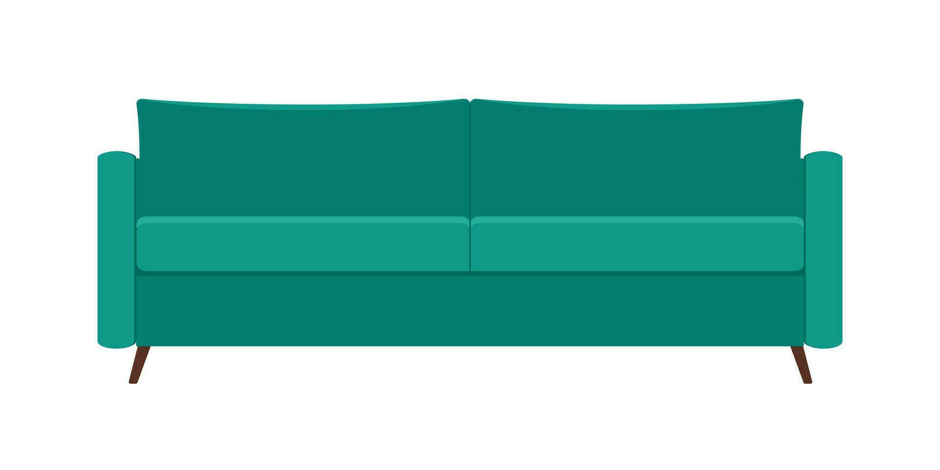 verde vector sofá en plano estilo. suave modelo vector ilustración