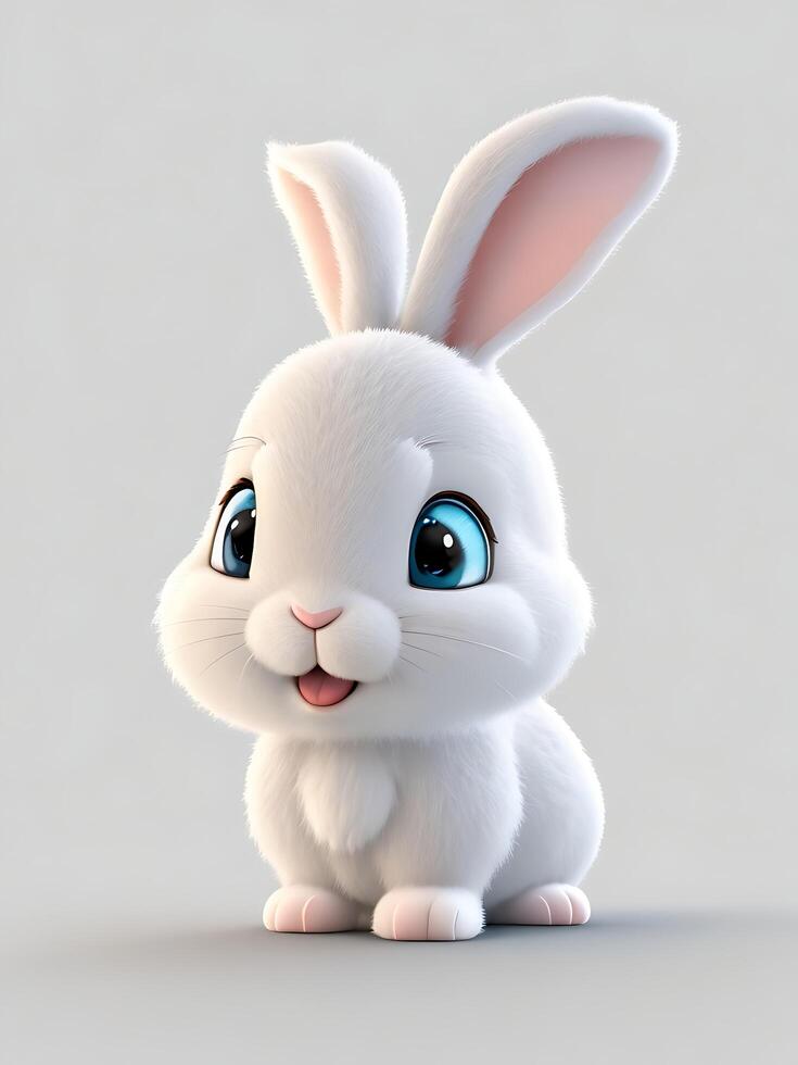 A white Rabbit , Hare Happy life. photo