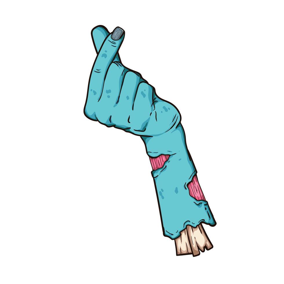 zombie hand sign love illustration vector